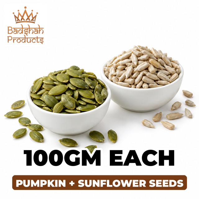 Badshah Products Pumpkin + Sunflower Seeds - Pack of 2 (100GM Each)